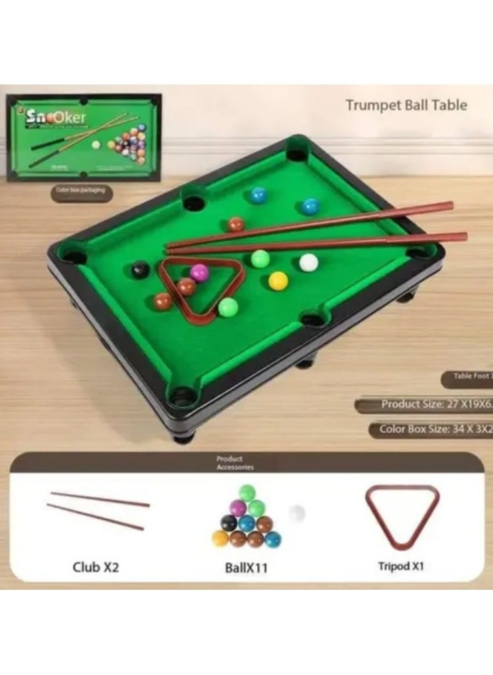 TOY GARDEN Children's Mini Pool Table -Tabletop Billiards Toy with 11 Balls, 2 Cues, and 1 Triangle - Real Billiards Snooker & Pool (30*18.5*6 cm)  - Image 4