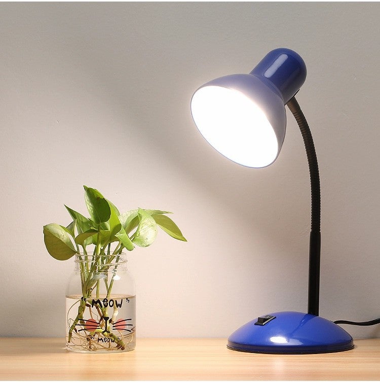 Table Lamp LED metal iron bedroom children student special eye protection desk office gift simple folding table lamp Blue