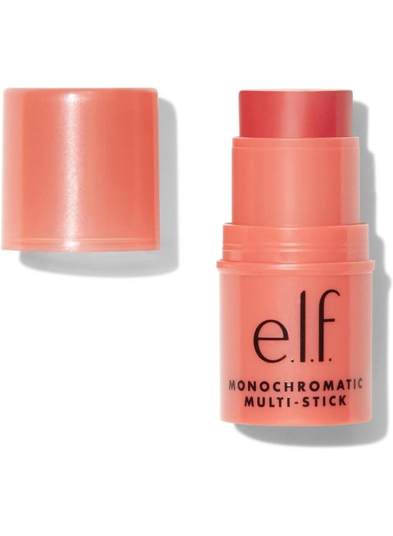 إلف أحمر شفاه أحادي اللون متعدد الألوان، لون كريمي فاخر قابل للمزج، للعيون والشفاه والخدود، لون جوافة لامع، 0.17 أونصة (5 غرام) - Image 1