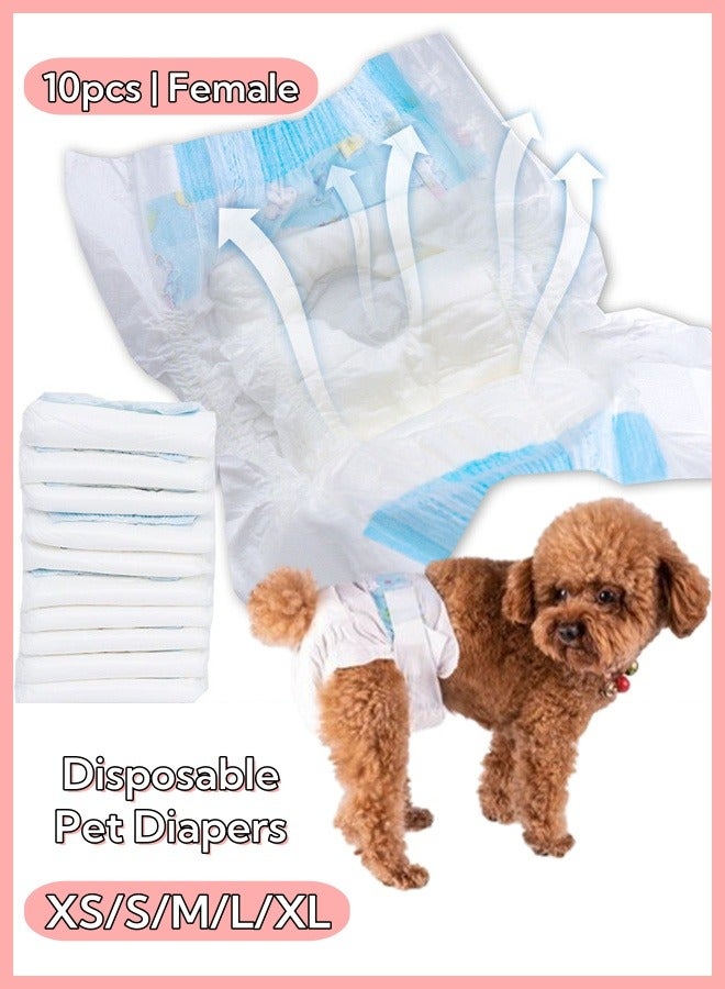 Disposable Pet Diapers for Female Dogs Super Absorbent Soft Heating and Diapers Female Liners  Including 10pcs Diapers for Dogs and Cats - Image 1