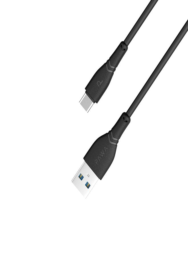 Pawa PVC 3A Data & Quick Charging Type-C Cable 1.2M/4FT - Black - Image 2