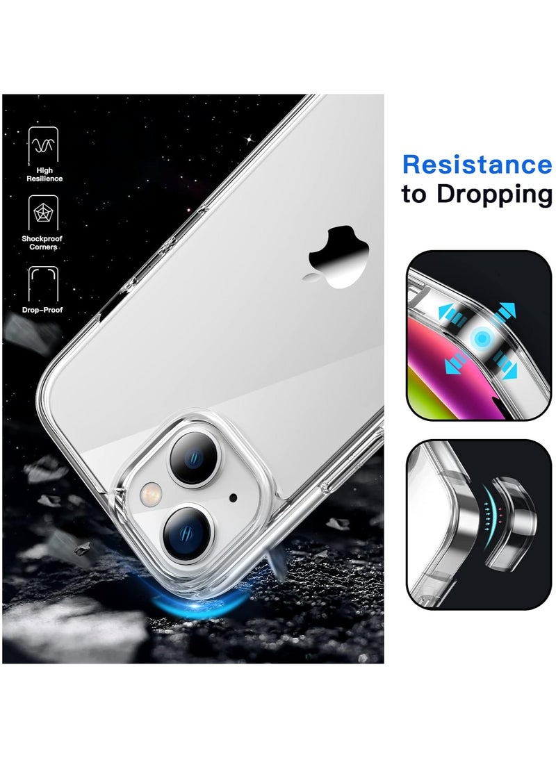 Mismo Clear Shockproof Case for iPhone 14 – Ultra Thin Transparent TPU Cover, Anti-Scratch & Anti-Yellowing Crystal Clear Protective Bumper Case - Clear - Image 2