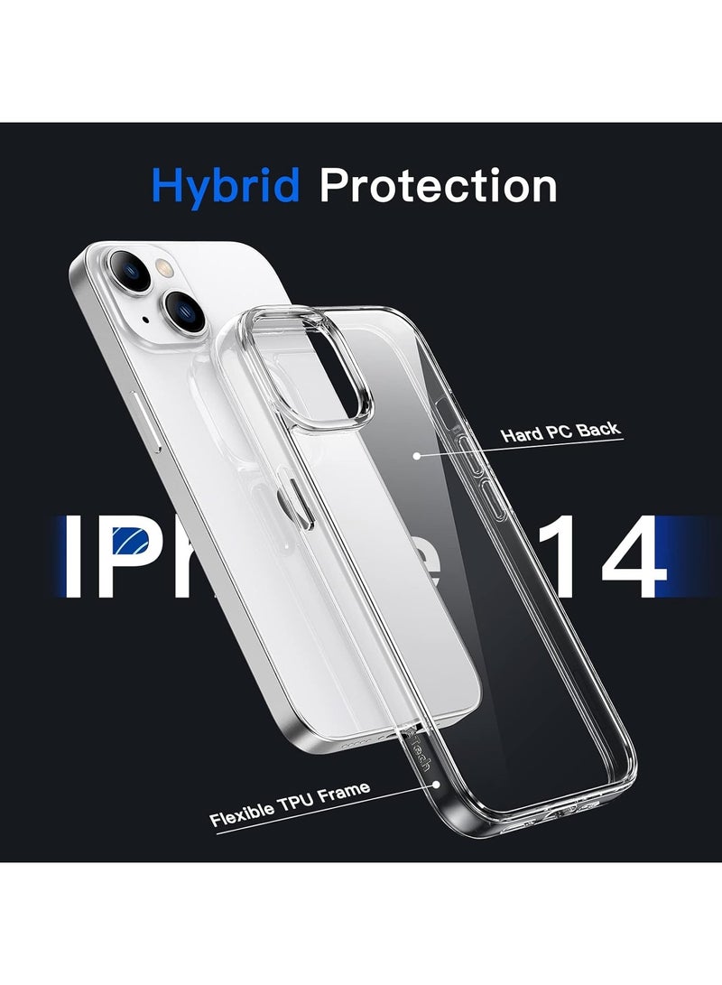 Mismo Clear Shockproof Case for iPhone 14 – Ultra Thin Transparent TPU Cover, Anti-Scratch & Anti-Yellowing Crystal Clear Protective Bumper Case - Clear - Image 5
