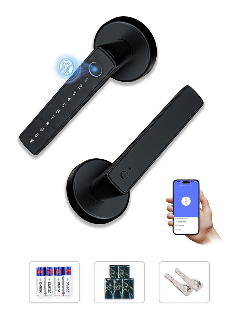 ALINK Smart Door Lock Smart lock – 50 Fingerprints, Password, Key, Card Access & Bluetooth with Anti-Lock Function – Secure, Convenient, and Reliable - Image 1