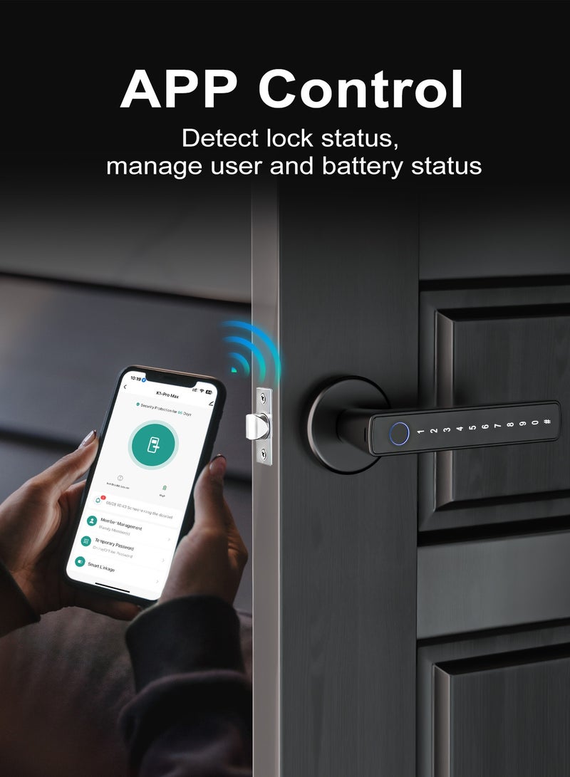 ALINK Smart Door Lock Smart lock – 50 Fingerprints, Password, Key, Card Access & Bluetooth with Anti-Lock Function – Secure, Convenient, and Reliable - Image 3
