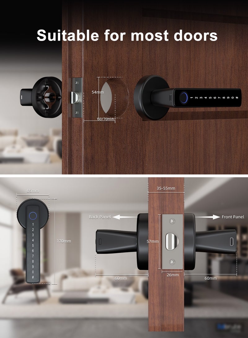 ALINK Smart Door Lock Smart lock – 50 Fingerprints, Password, Key, Card Access & Bluetooth with Anti-Lock Function – Secure, Convenient, and Reliable - Image 4