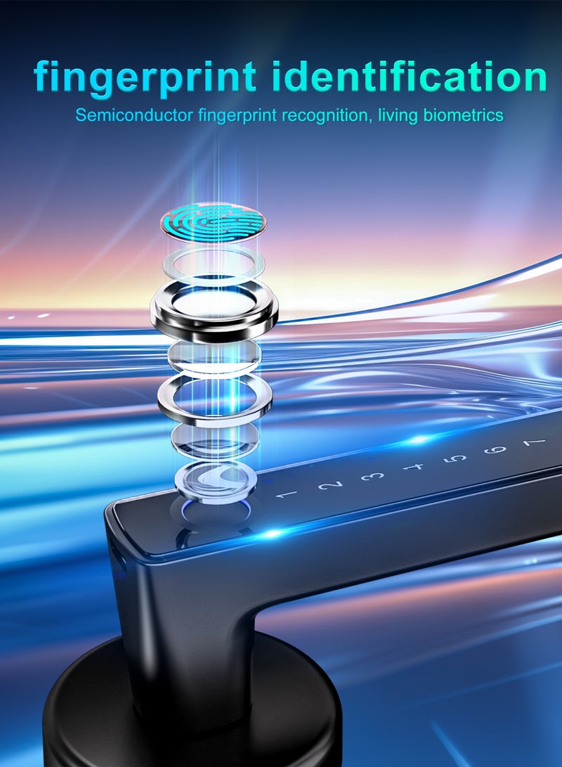 ALINK Smart Door Lock Smart lock – 50 Fingerprints, Password, Key, Card Access & Bluetooth with Anti-Lock Function – Secure, Convenient, and Reliable - Image 5