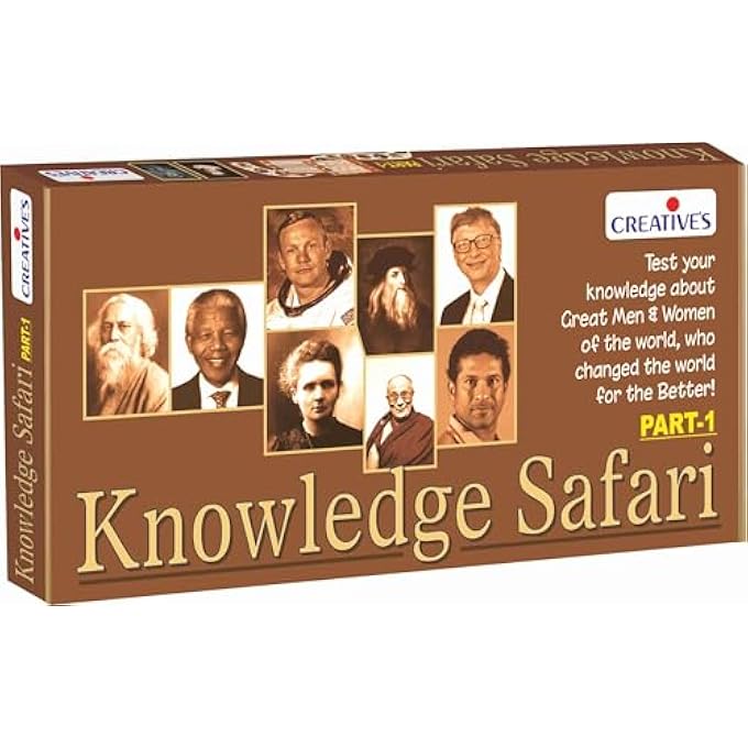 Creative's Knowledge Safari 1  General Knowledge Board Games  About Great Men  Women of the World  Memory Skills Board Games for Boys and Girls Learning  Education Toys Ages 9 and Up - Image 1