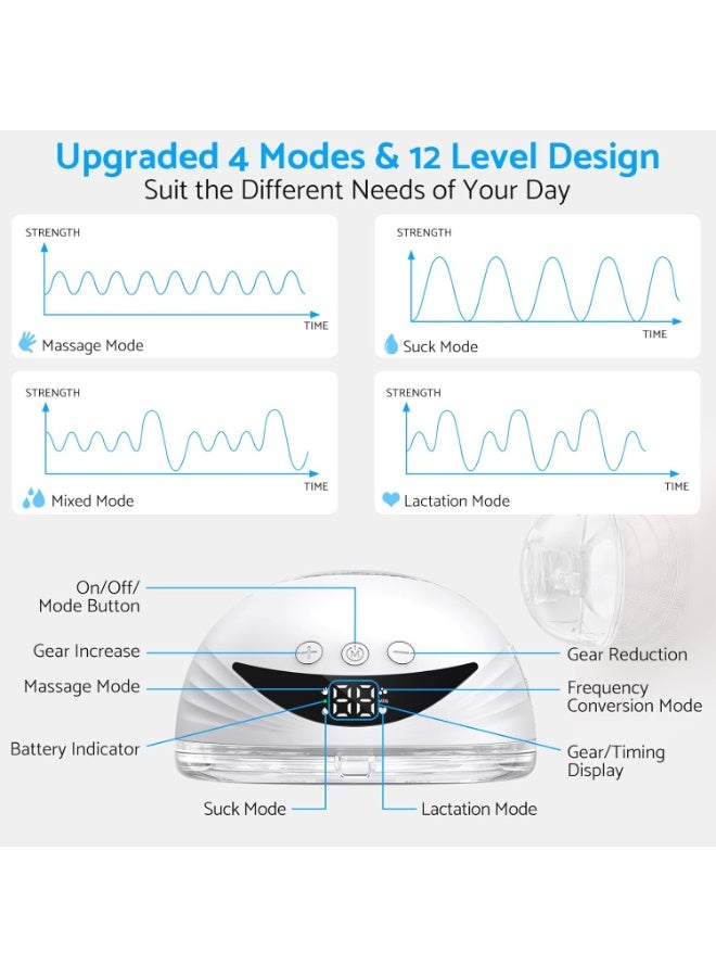 Wearable Electric Breast Pump Hands-Free & Cordless | Silent Rechargeable Milk Extractor | 210 ml Capacity Anti-Reflux Portable Pump for Breastfeeding Moms - Image 2