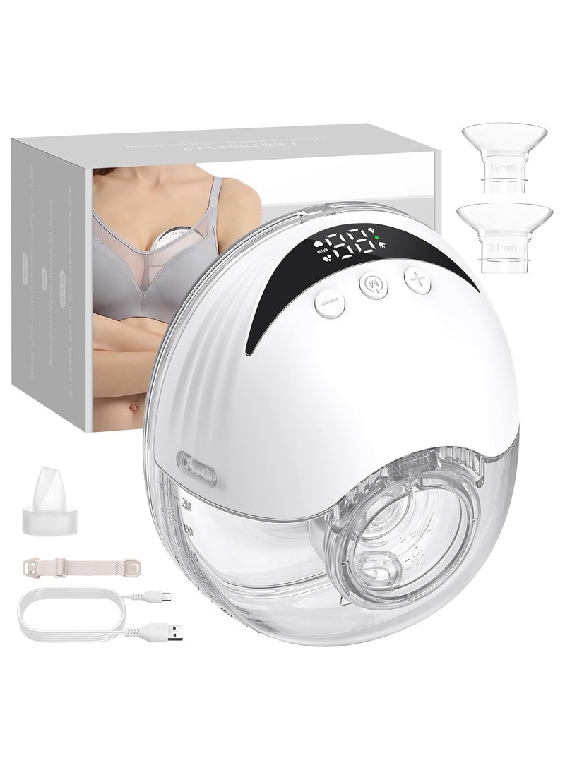 Wearable, Electric Breast Pump, Hands-Free, Breast Milk Pump, 4 Modes, Quiet, Anti-Reflux, USB Rechargeable
