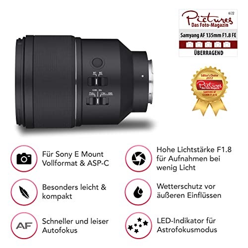 Samyang AF 135MM F1.8 Sony E Auto Focus Lens (Black) - Image 2