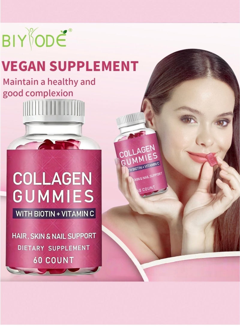 BIYODE Extra Strength Collagen + Biotin: Great Support for Hair, Skin & Nails, 60 Gummies. - Image 2