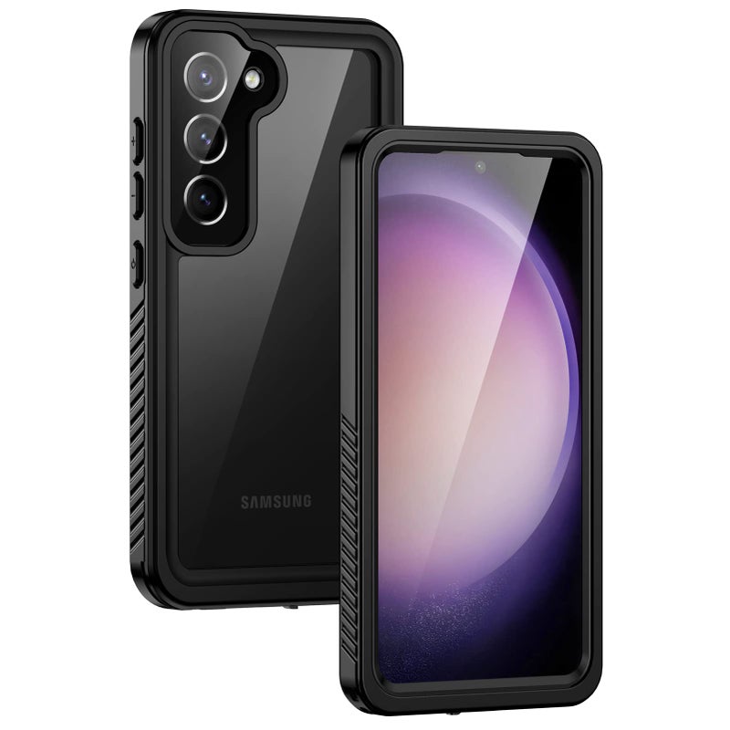 Lanhiem for Samsung Galaxy S23+ Plus Case, IP68 Waterproof Dustproof Case with Built-in Screen Protector, Rugged Full Body Shockproof Protective Cover for Galaxy S23 Plus 6.6 Inch, Black/Clear - Image 1