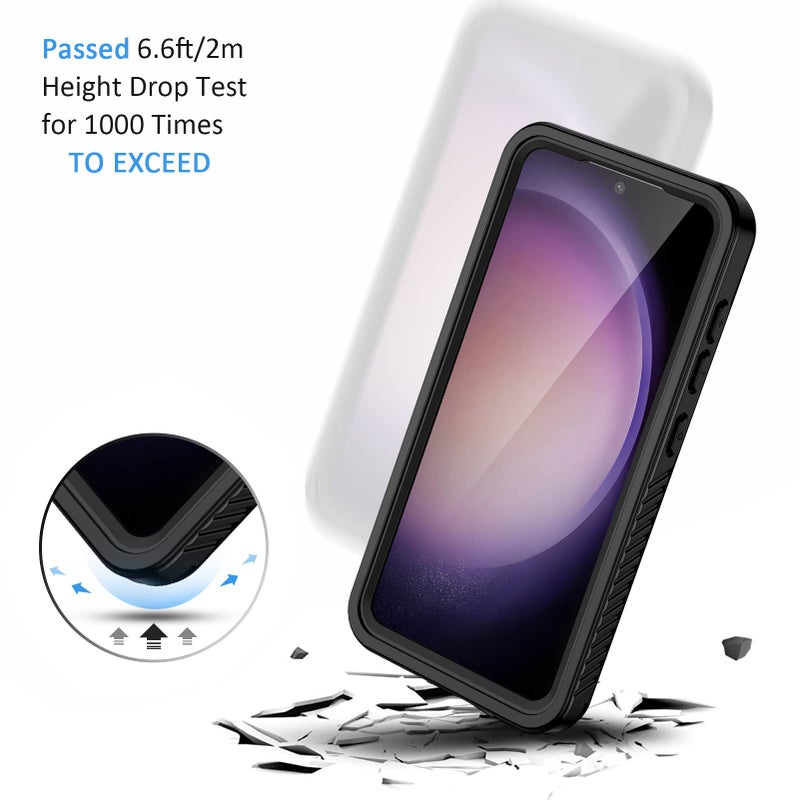 Lanhiem for Samsung Galaxy S23+ Plus Case, IP68 Waterproof Dustproof Case with Built-in Screen Protector, Rugged Full Body Shockproof Protective Cover for Galaxy S23 Plus 6.6 Inch, Black/Clear - Image 5