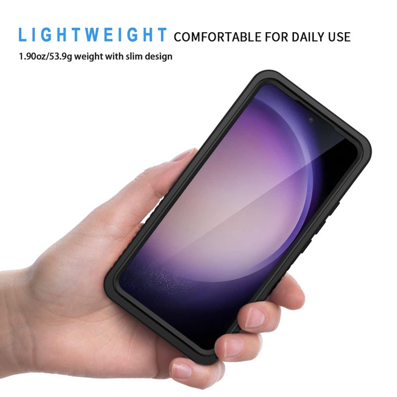 Lanhiem for Samsung Galaxy S23+ Plus Case, IP68 Waterproof Dustproof Case with Built-in Screen Protector, Rugged Full Body Shockproof Protective Cover for Galaxy S23 Plus 6.6 Inch, Black/Clear - Image 2
