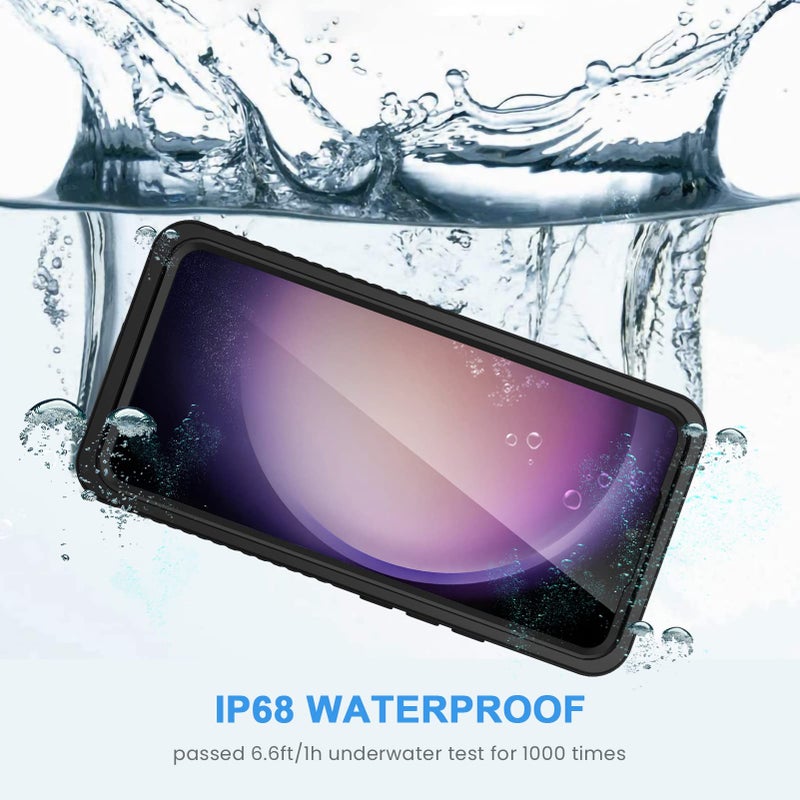 Lanhiem for Samsung Galaxy S23+ Plus Case, IP68 Waterproof Dustproof Case with Built-in Screen Protector, Rugged Full Body Shockproof Protective Cover for Galaxy S23 Plus 6.6 Inch, Black/Clear - Image 3