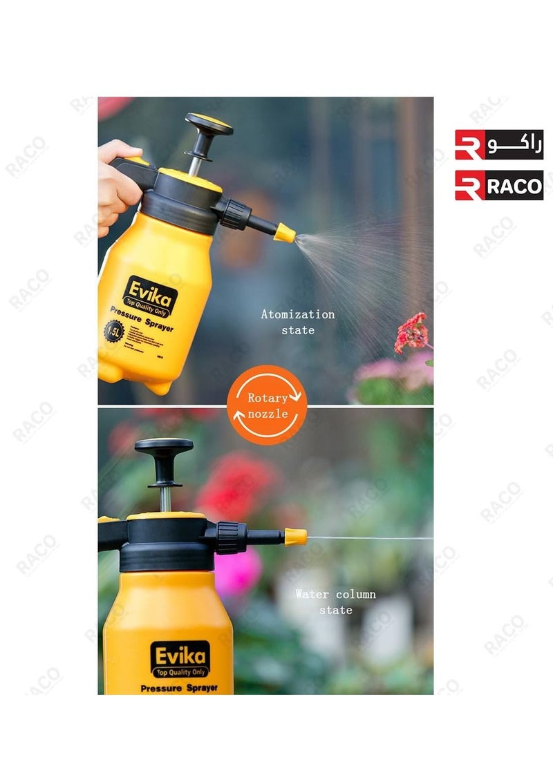 RACO Garden Sprayer 2L Hand Held Household Garden Pressure Water Sprayer with Pressure Release valve Great for Indoor and Outdoor Plants