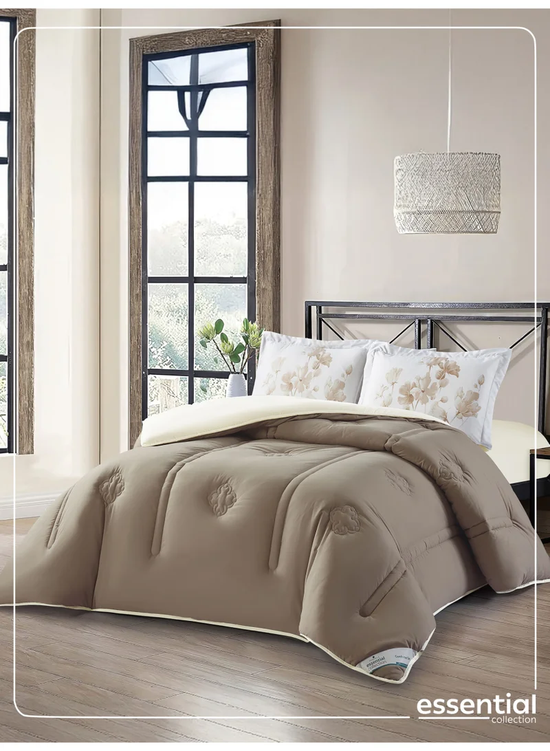 Donetella Bedding Comforter Set, King Size 260x240 cm - 3-Pcs Digital Print Quilted Bed Set, Microfiber Fabric - 1 Comforter And  Pillow Shams, 2 Pillowcases