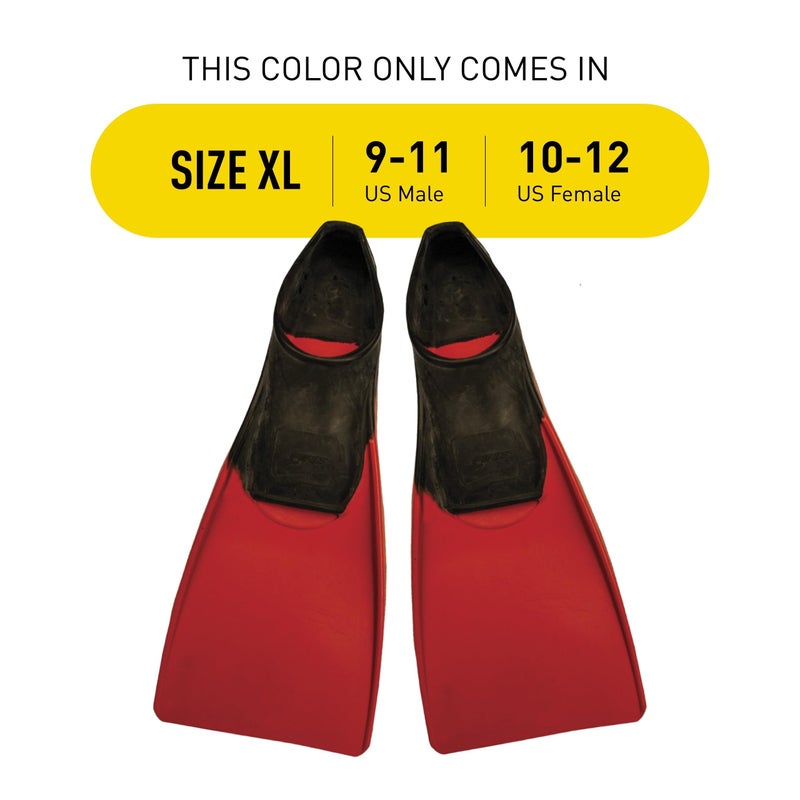 Finis Long Floating Fins For Swimming And Snorkeling , Black/Red , Xl (Us Male 9-11 / Us Female 10-12) - Image 2