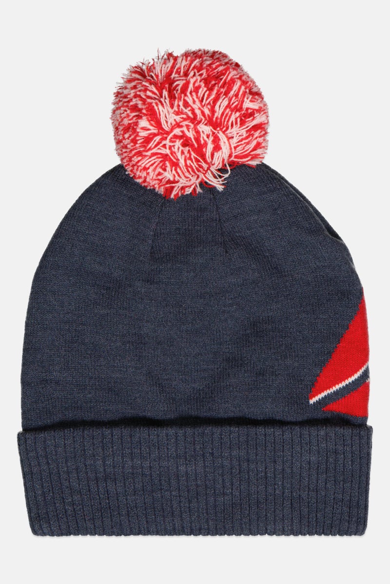 Reebok Women Knitted Pom Pom Beanie Hat, Navy Blue