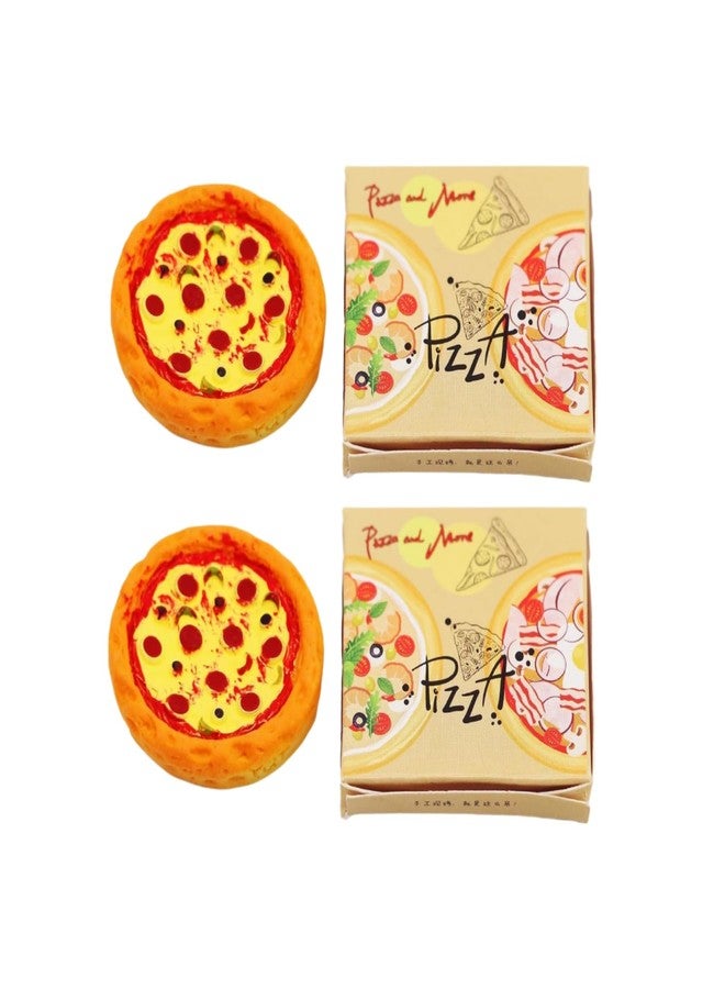 SelHeng 2 Set Miniature Pizza Box Set, 1:6 1:12 Dollhouse Food Model Set Doll House Furniture Supplies，Dollhouse Accessories，Dollhouse Furniture - Image 1