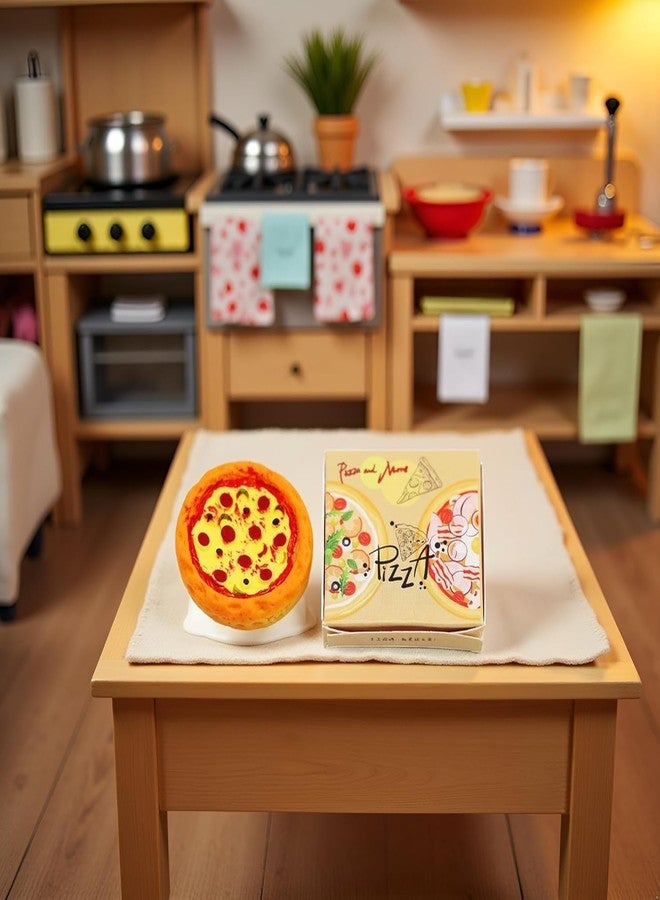 SelHeng 2 Set Miniature Pizza Box Set, 1:6 1:12 Dollhouse Food Model Set Doll House Furniture Supplies，Dollhouse Accessories，Dollhouse Furniture - Image 2