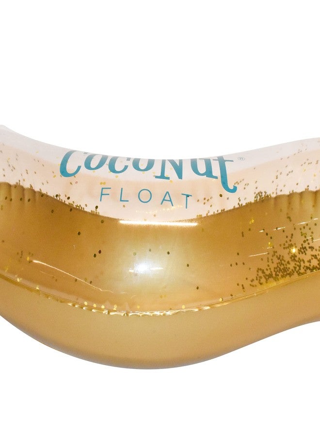 Coconut Float: Gold Glitter Heart Pool Float - 48"x40", Inflatable 48" Jumbo Ring, Anti-Leak, Durable, Water Accessory - Image 5