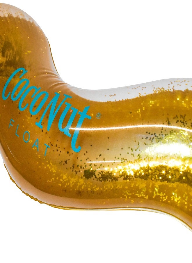 Coconut Float: Gold Glitter Heart Pool Float - 48"x40", Inflatable 48" Jumbo Ring, Anti-Leak, Durable, Water Accessory - Image 4