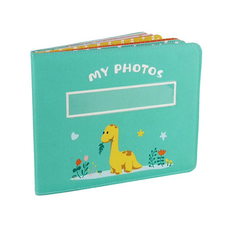 FANNA Baby's My First Photo Album of Dinosaur Theme, Soft Cloth Photo Album with Color Pages for 10 Pictures 4x6 inch - Image 1