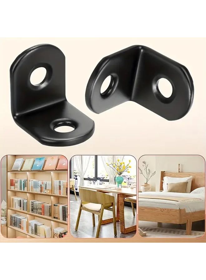 24 Pcs Stainless Steel L Corner Brackets with 48 Screws Black - Image 4