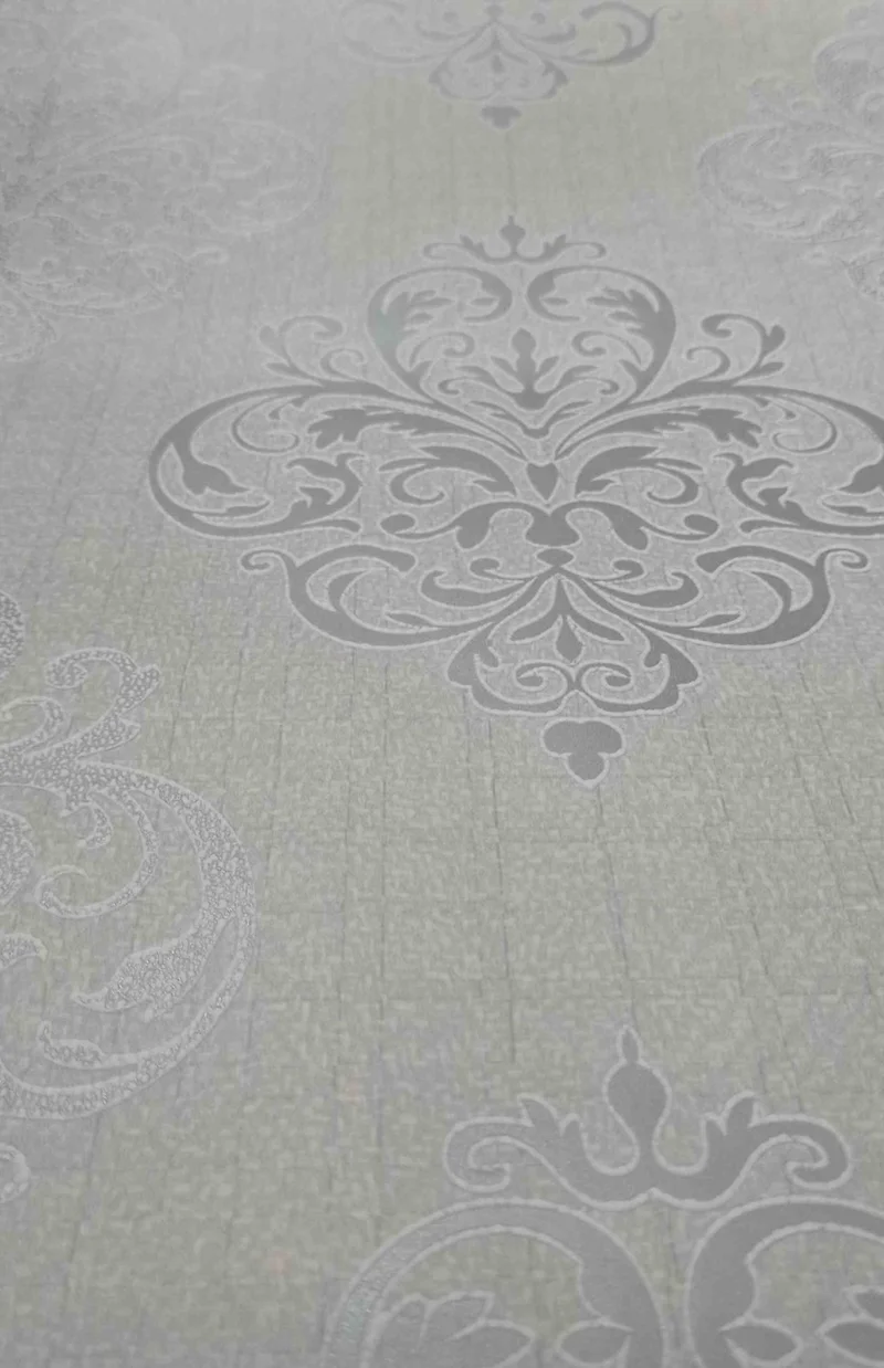 جولدن Damaks Patterned Silver Detailed Erasable Wallpaper