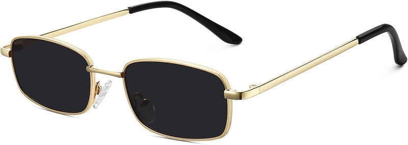 Fozono Rectangle Sunglasses for Women 90s Retro Small Narrow Square Frame UV400 Protection - Image 1