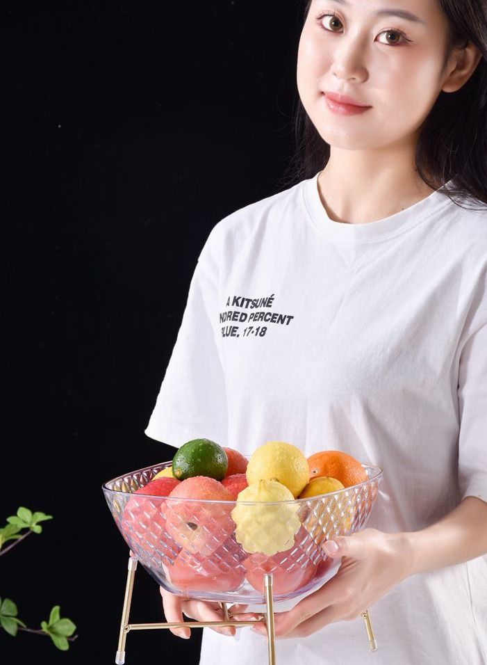 DARIYAH Luxury Candy Dried Nuts Melon Seeds Snack Bowl Plate Iron high-footed fruit basket - Image 2