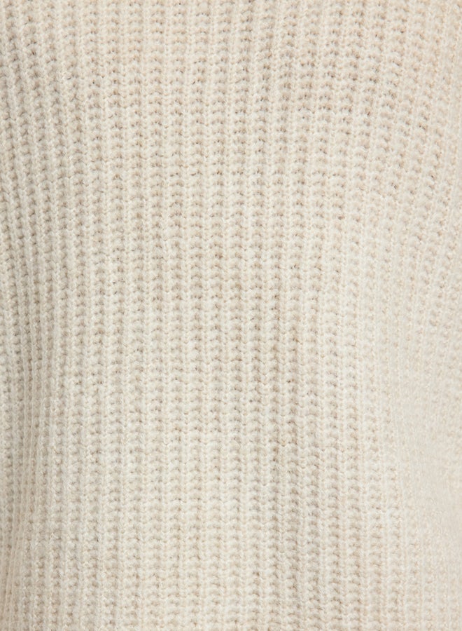 trendyol Stone Unisex Oversize Crew Neck Textured Knitwear Sweater - Image 4