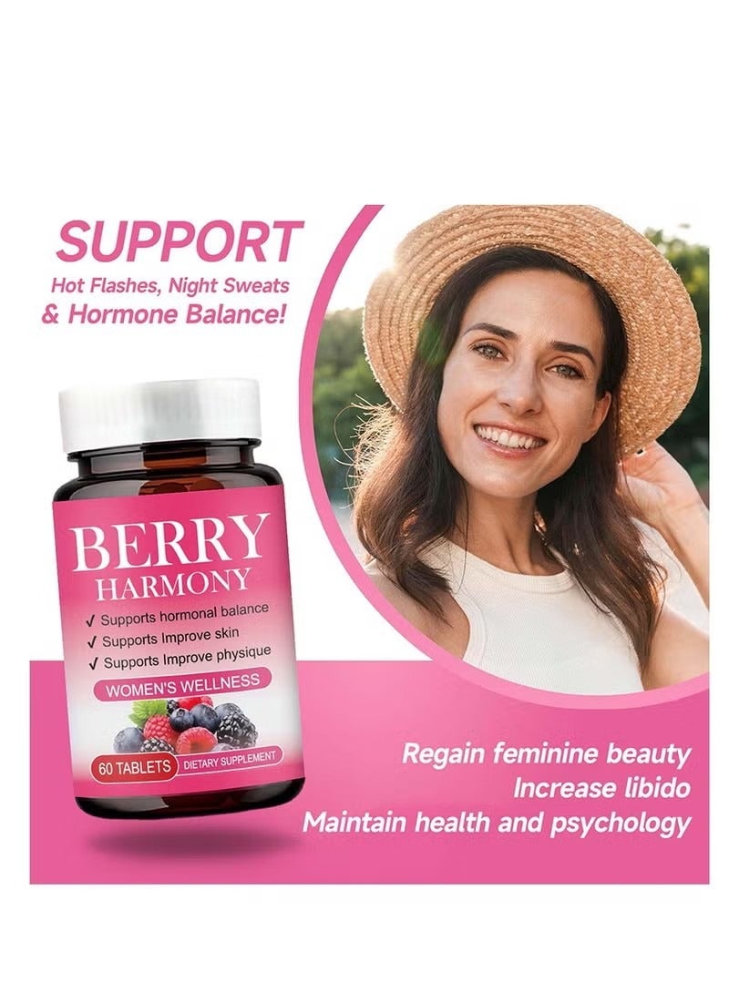 Ocean Berry Harmony Women Wellness Tablet, Supports Hormonal Balance, Supports Improve Skin and lmprove Physique, Regain Feminine Beauty, Dietary Supplement 60 Tablets - Image 5
