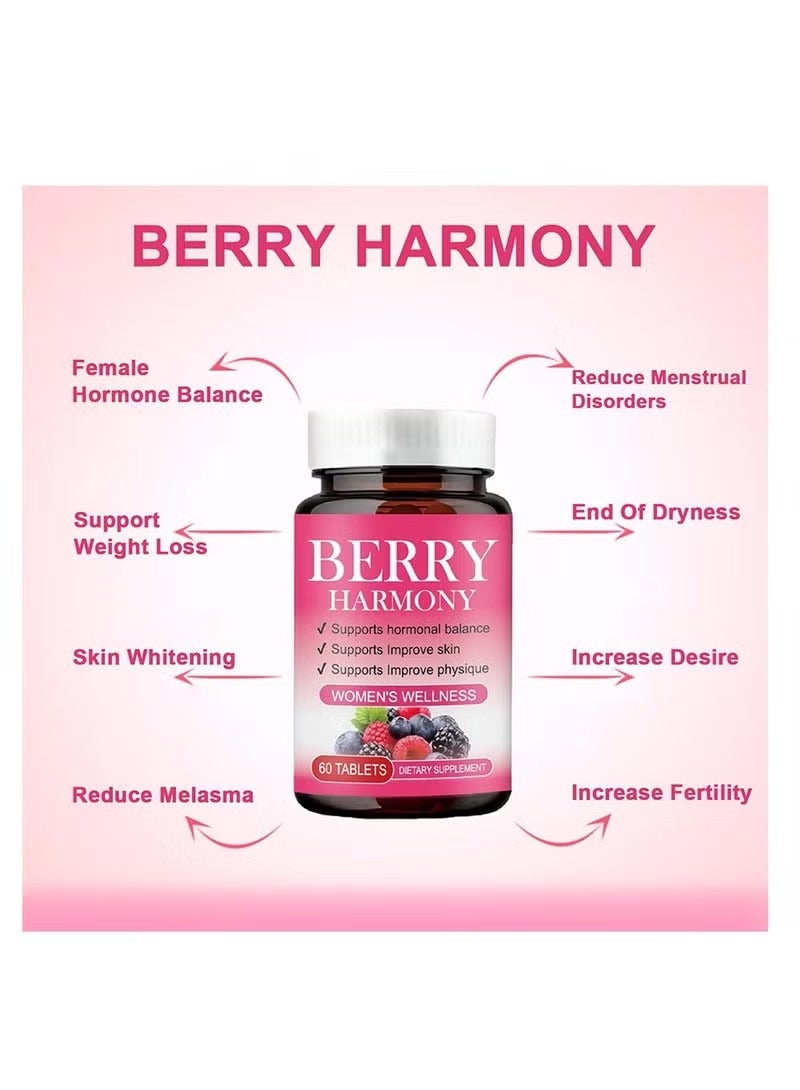 Ocean Berry Harmony Women Wellness Tablet, Supports Hormonal Balance, Supports Improve Skin and lmprove Physique, Regain Feminine Beauty, Dietary Supplement 60 Tablets - Image 3