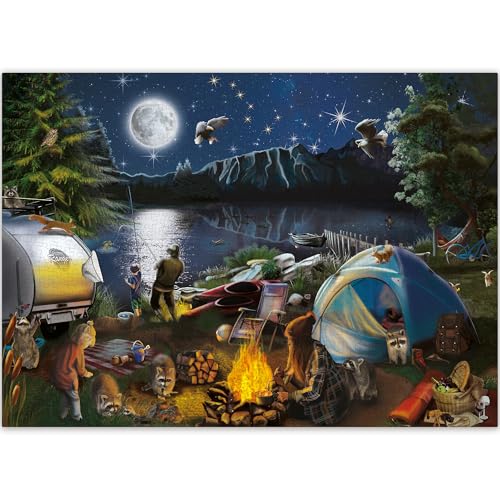QUOKKA Jigsaw Puzzles 1000 Pieces for Adults Campfire Activity for Kids Ages 812 and Up Colourful Game Toy for Family - Image 1