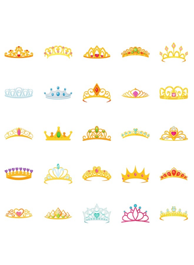 NIBEMINENT 50 Pcs Dream Crystal Princess Crown Deco Kit Waterproof Stickers, High Definition Printing Bright Colors, Suitable for Laptop Skateboard Luggage Water Bottle Guitar DIY - Image 3