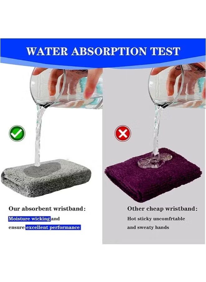 3 أزواج من أربطة المعصم الرياضية، أربطة معصم التنس، أربطة معصم ماصة للعرق للرجال والنساء، أربطة معصم قطنية قابلة للتنفس للتمرين وكرة القدم وكرة السلة والجري والرياضات الرياضية - Image 4