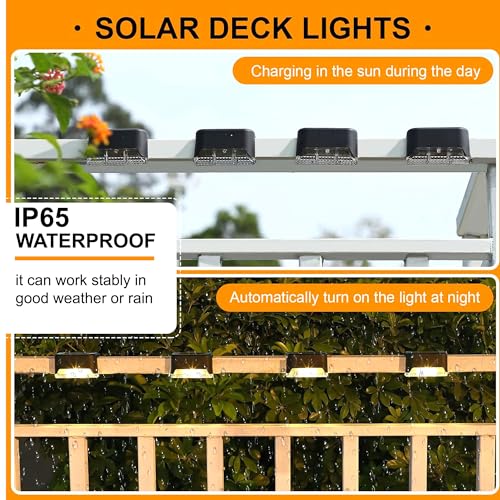 BRITSPEAR Solar Light Outdoor Garden Waterproof Stair Deck Pool Patio Fence Gate Yard Floor Step Railing Window Balcony Sunlight Pathway Ladder Light (8, Standard) - Image 3