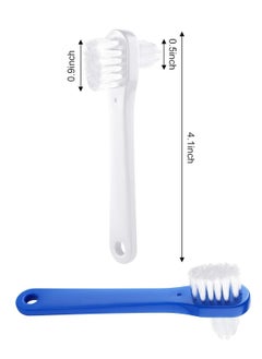 Patelai 6 Pack Denture Cleaning Brush Dual Head Portable Denture Brushes T-Shaped Denture Toothbrush False Teeth Brushes Small Hard Toothbrush for Denture Care Denture Cleaner Clear Braces Mouth Guard  - Image 2