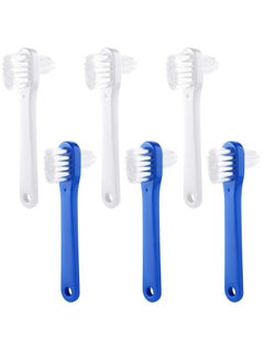 Patelai 6 Pack Denture Cleaning Brush Dual Head Portable Denture Brushes T-Shaped Denture Toothbrush False Teeth Brushes Small Hard Toothbrush for Denture Care Denture Cleaner Clear Braces Mouth Guard  - Image 1