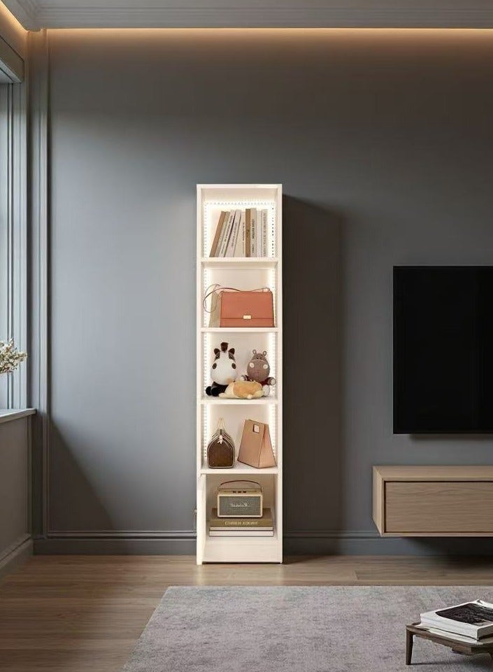 Bookcase with LED Lights - 4-Tier Open Bookshelf, Corner Display Cabinet & Handbag Storage Cabinet, Freestanding Storage Cabinet for Home Office Living Room Bedroom (SGG035) - Image 5