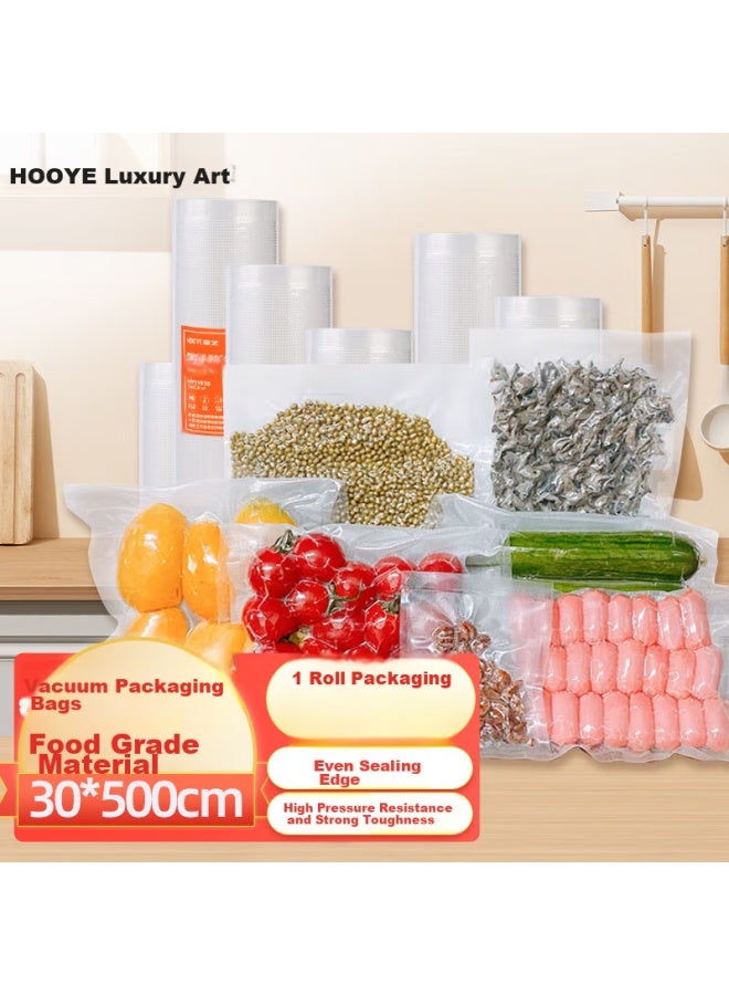 HOOYE Hooye Vacuum Sealing Machine, Food Storage Bags, Vacuum-sealed Food Plastic Bags, Woven Bags, 30cm*5m, 1 Roll, Hy11930  - Image 1