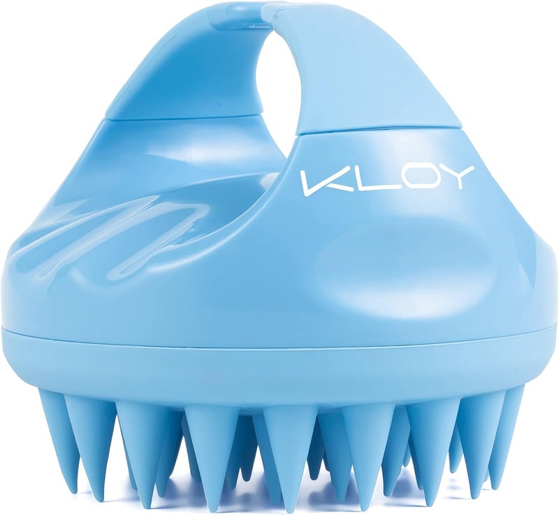 KLOY Hair Scalp Massager Shampoo Brush With Soft Silicone Bristles- Blue - Image 1