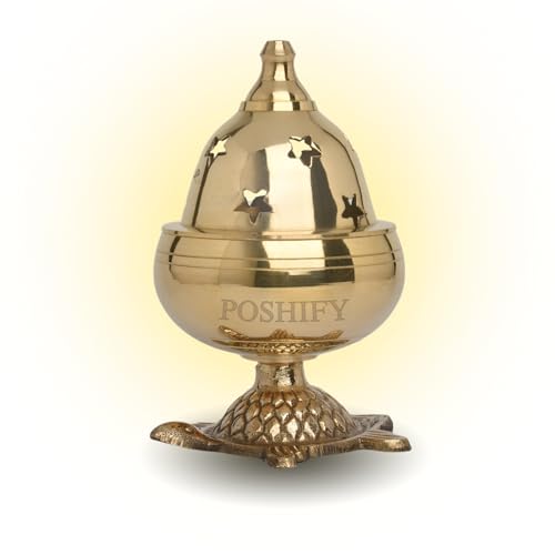 POSHIFY Goblet Diya with Kachua Base - Luxury Handcrafted Brass Puja Diya for Spiritual Growth, Meditation & Traditional Indian Decor - Image 1