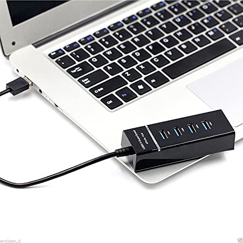 AYECEHI USB Hub 3.0 USB Port Splitter,4 Port High Speed USB Data Hub with LED Indicator for Laptop, PC, Computer, Mobile HDD, Keyboard,Mouse and More - Black - Image 5