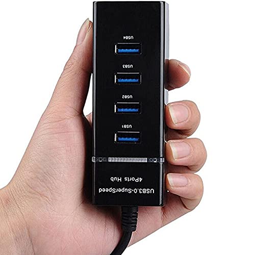 AYECEHI USB Hub 3.0 USB Port Splitter,4 Port High Speed USB Data Hub with LED Indicator for Laptop, PC, Computer, Mobile HDD, Keyboard,Mouse and More - Black - Image 2