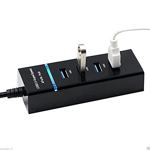 AYECEHI USB Hub 3.0 USB Port Splitter,4 Port High Speed USB Data Hub with LED Indicator for Laptop, PC, Computer, Mobile HDD, Keyboard,Mouse and More - Black - Image 4