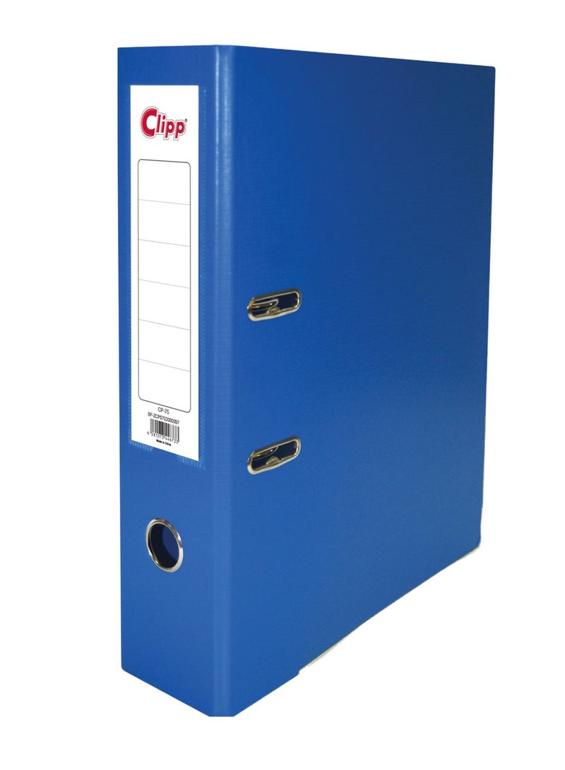 CLIPP 5-Piece Lever Arch Box File 75mm Spine Blue - Image 2